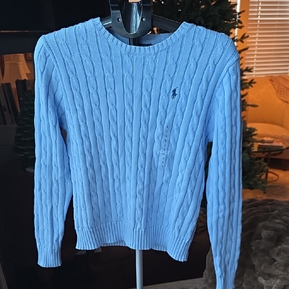 Polo by Ralph Lauren Light Blue Cable Knit Sweater